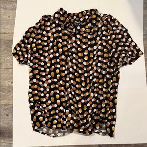 Express Black Shirt with Gold and White Dots
